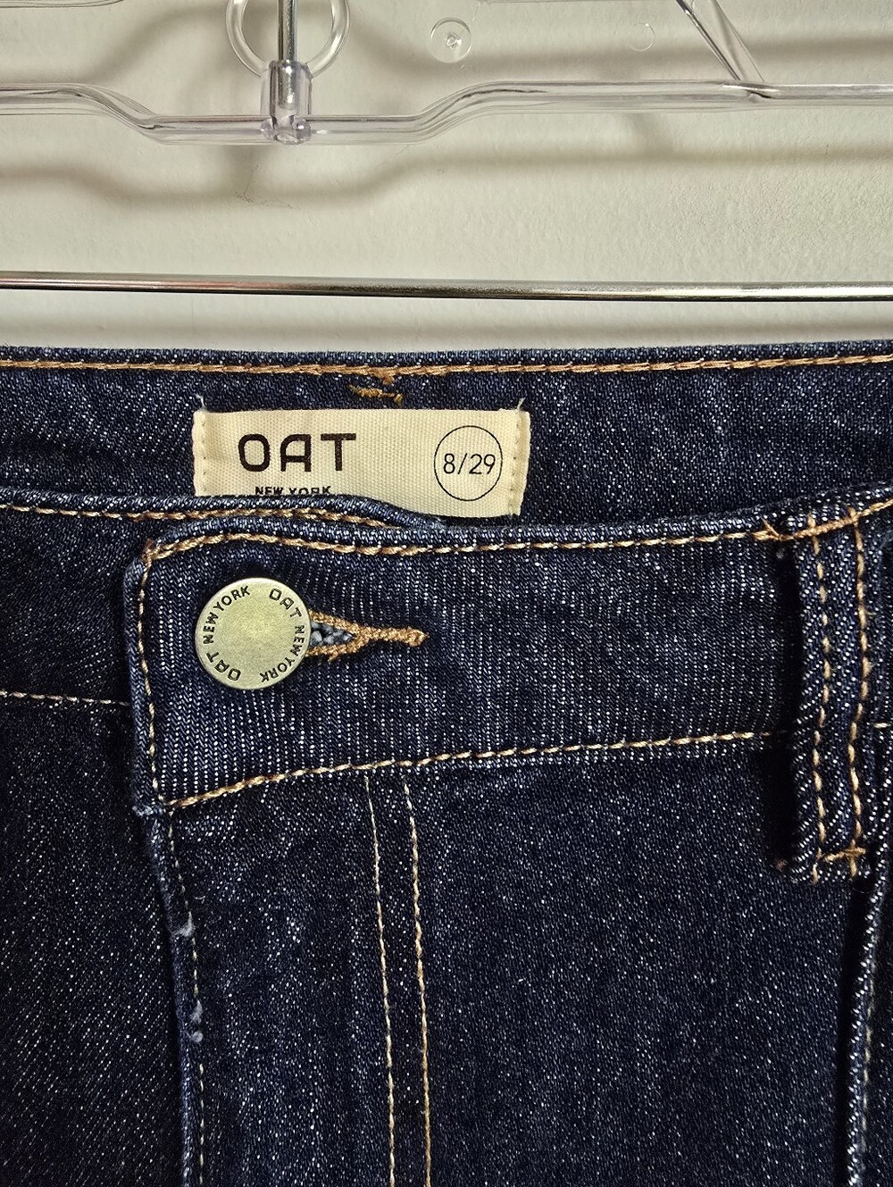 Oat New York Dark Wash High Rise Wide Leg Center Seam Jeans SZ 8 29 - Picture 7 of 8